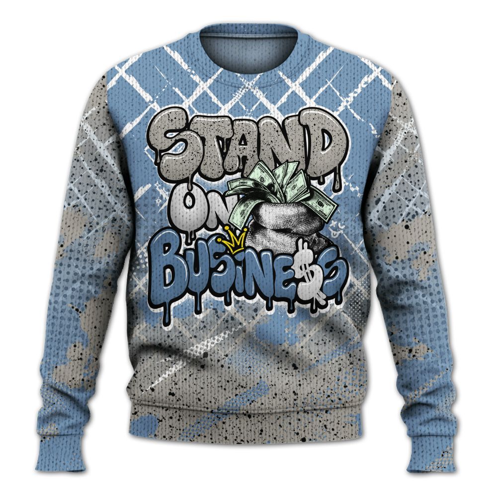Knitted Sweater To Match University Blue 4s - Halftone Stand Business Dripping