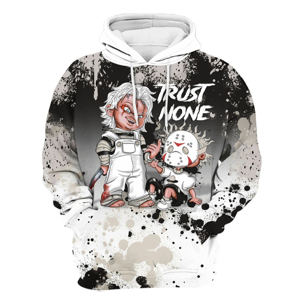 Hoodie To Match Retro Reverse Metallic 5s - Trust No One Scary All Over Print