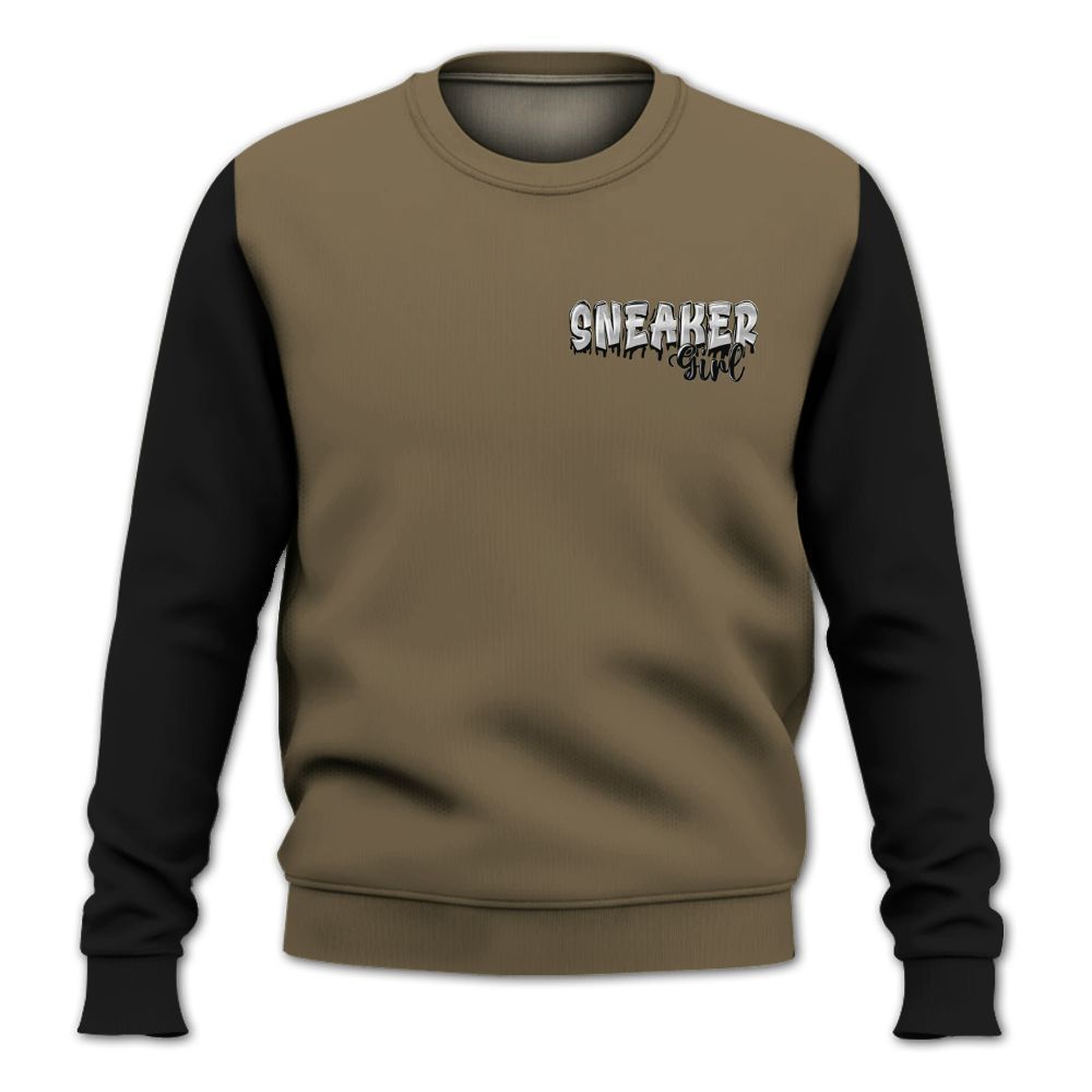 Sweatshirt To Match Olive 9s - Custom Name Sneaker Girl Money All Over Print