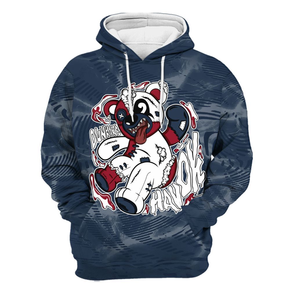 Hoodie To Match White Midnight Navy 6s - Havok Bear All Over Print