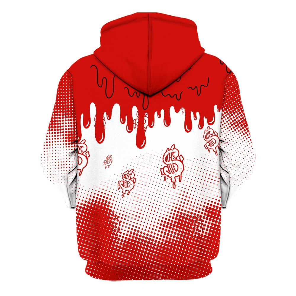 Hoodie To Match Fire Red 6s - Loot Bear Unique Drip All Over Print