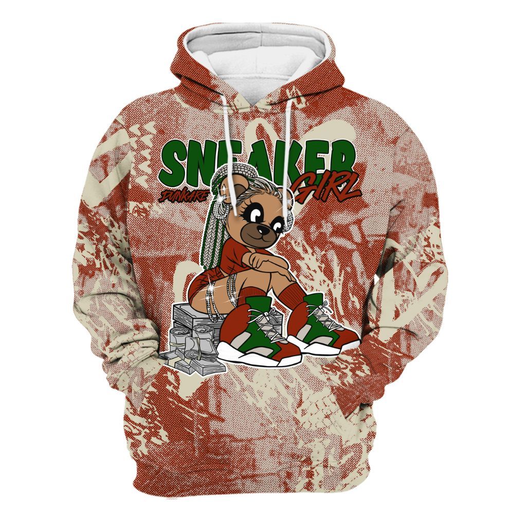 Hoodie To Match El Grito 5s - Sneaker Girl Bear Heart Grunge All Over Print