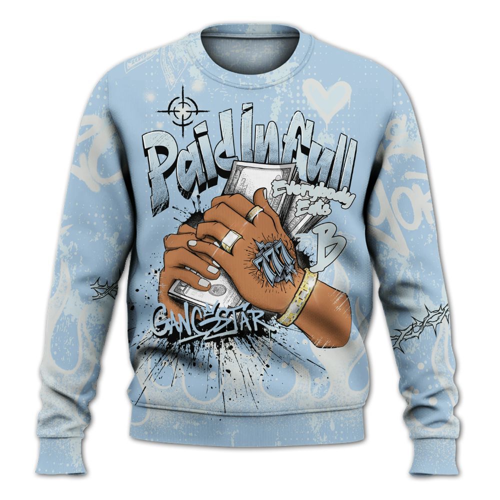 Sweatshirt To Match Forget Me Not 4s - Lucky Money Paid In Full Graffiti All Over Print