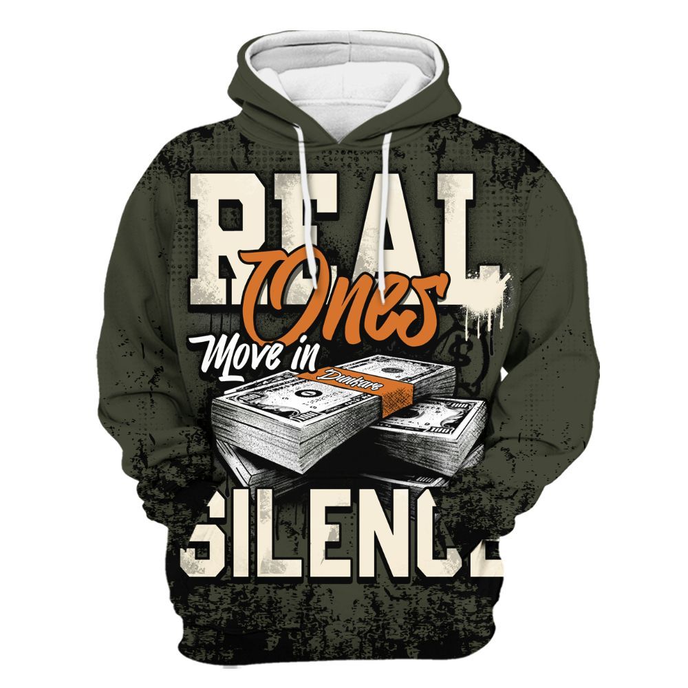 Hoodie To Match Retro Undefeated 4s - Move In Silence Money Retro All Over Print