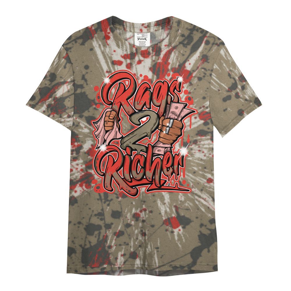 Shirt To Match Olive 9s - Rag 2 Rich Graphic Luxury All Over Print