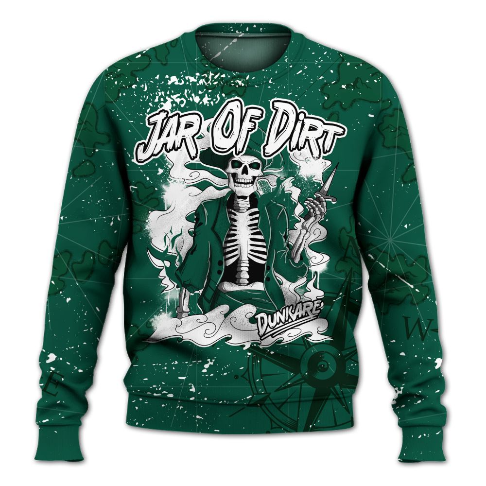 Sweatshirt To Match Oxidized Green 4s - Skeleton Jar Of Dirt Retro All Over Print