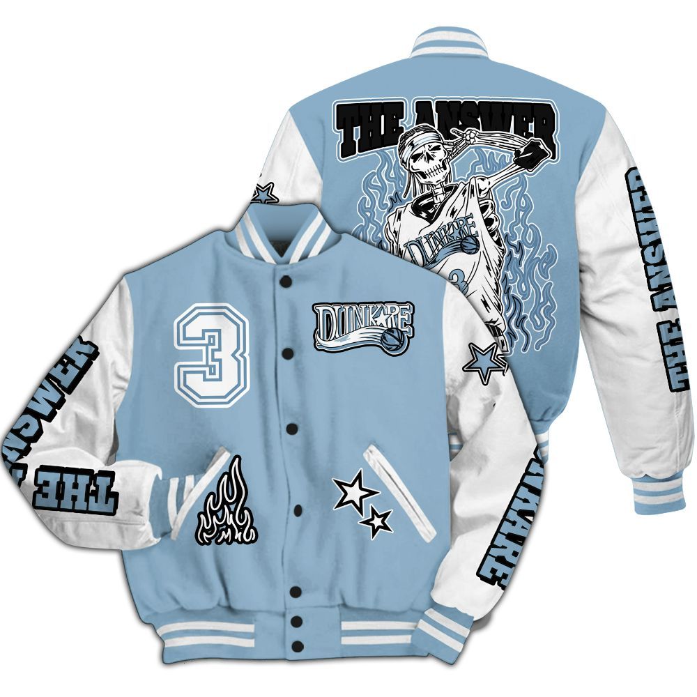 Varsity Jacket To Match High University Blue 1s - Allen Answer Skeleton All Over Print