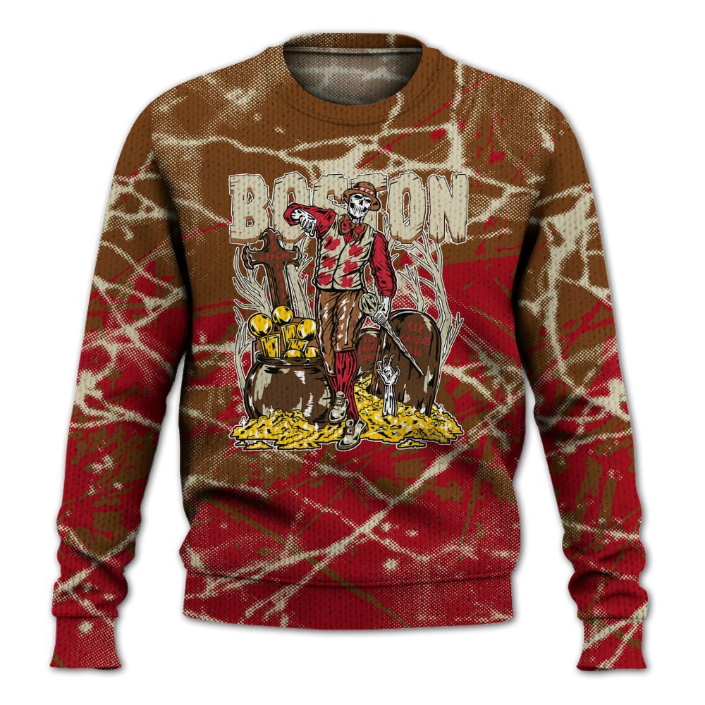 Knitted Sweater To Match Archaeo Brown 5s - Goldrush Skeleton Profound