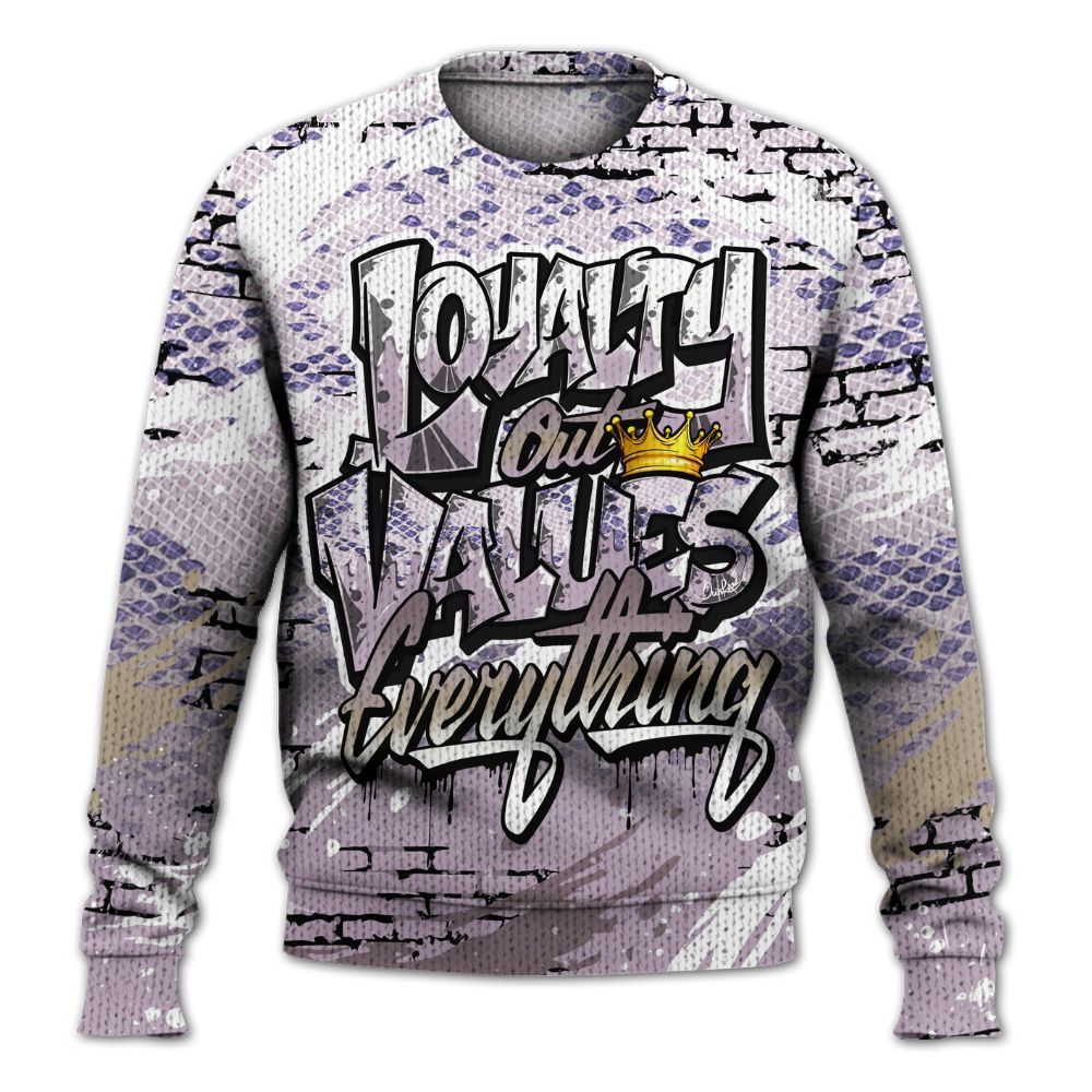 Knitted Sweater To Match Air Force 1 Low Purple Snake - Values Of Loyalty Drip