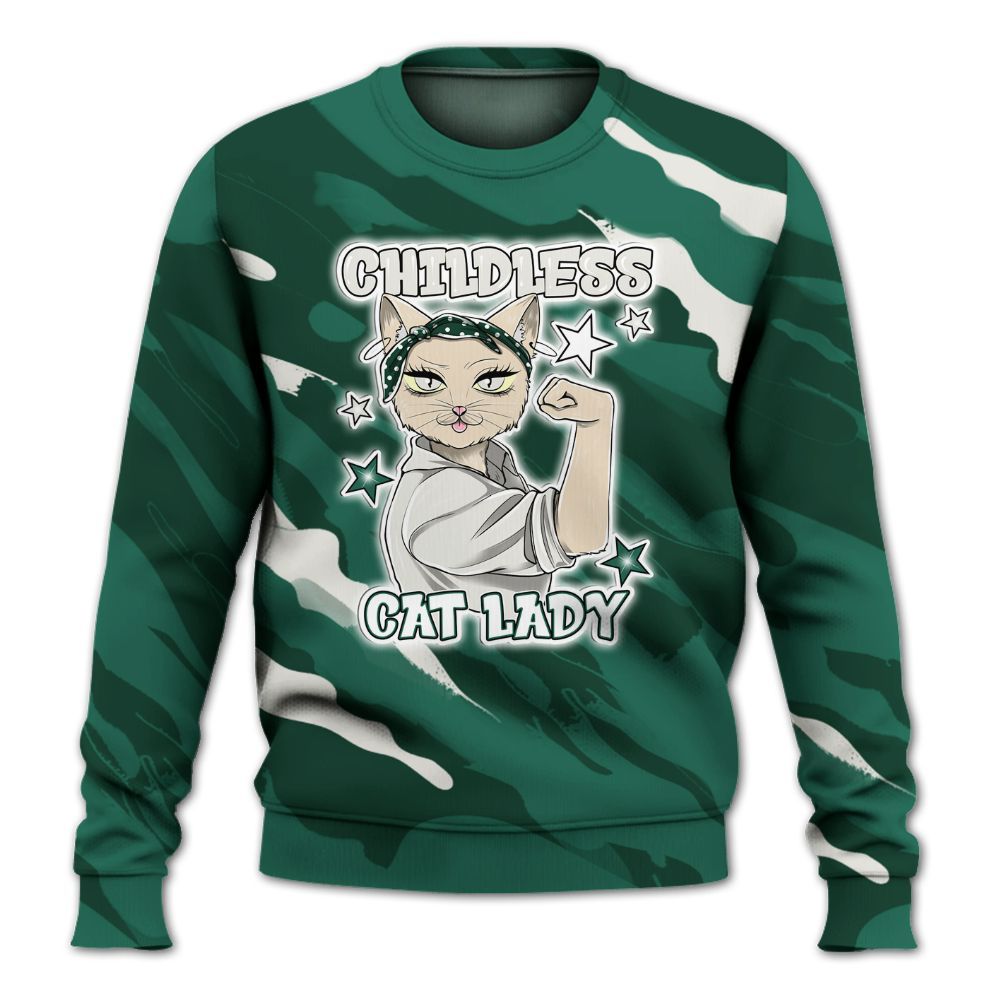Sweatshirt To Match Oxidized Green 4s - Childless Kat Lady All Over Print