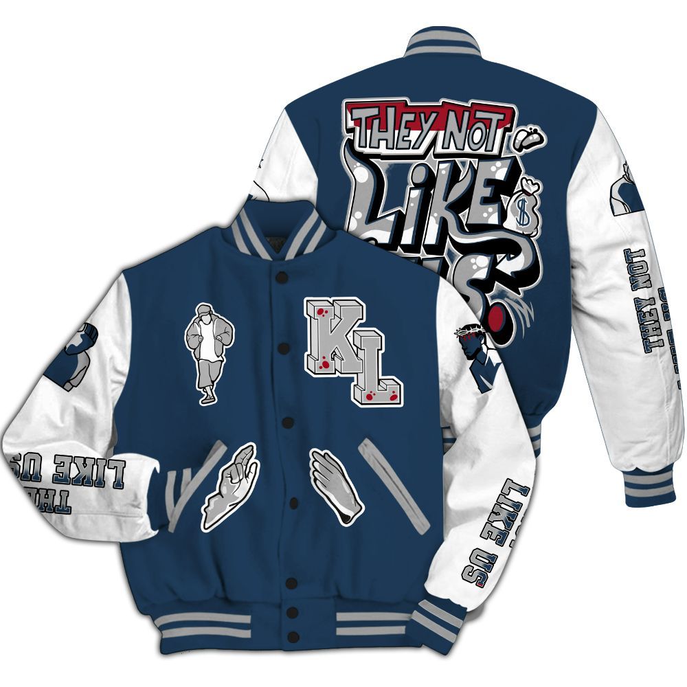 Varsity Jacket To Match Retro French Blue 2025 12s - Dislike Us All Over Print