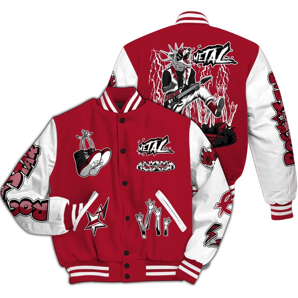 Varsity Jacket To Match High OG Black Toe Reimagined 1s - Punk Rock Raccoon All Over Print