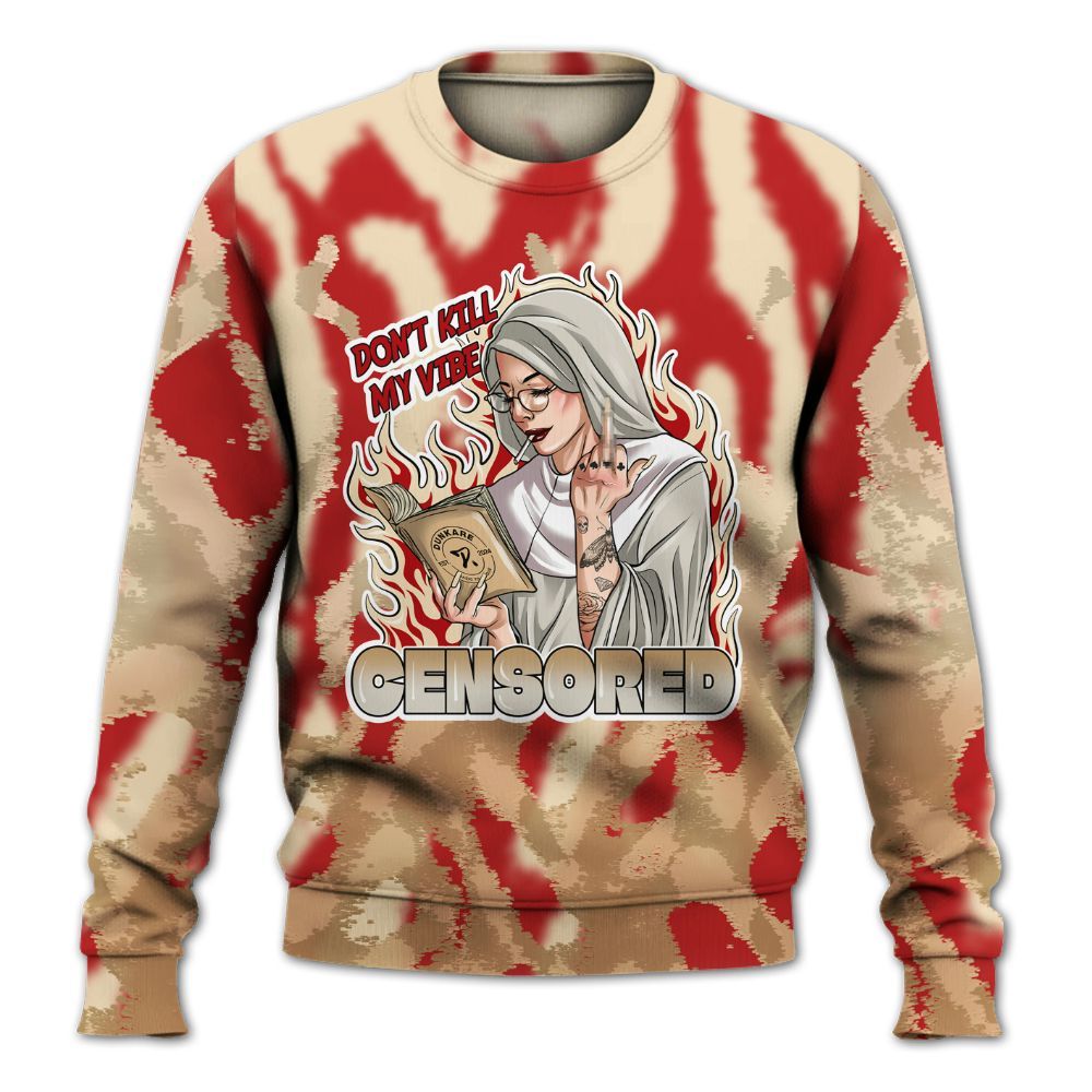 Sweatshirt To Match Dunk Low Strawberry Waffle - Censoredz Burn All Over Print