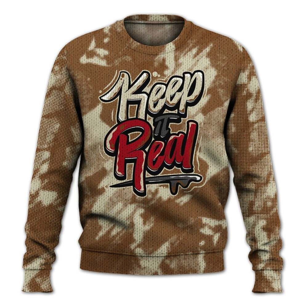 Knitted Sweater To Match Archaeo Brown 5s - Keeping It Reals Shirt Unisex Oufit