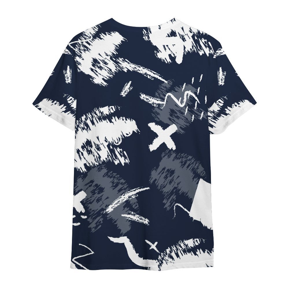 Shirt To Match Dunk Low White Midnight Navy - Hustle Grind Pray Retro All Over Print