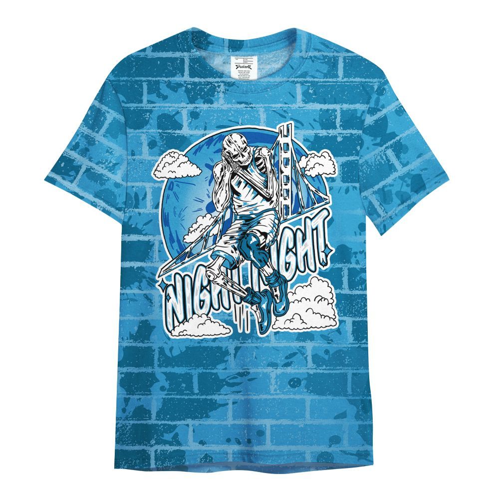 Shirt To Match Powder Blue 9s - Seeya Skeleton Brick All Over Print