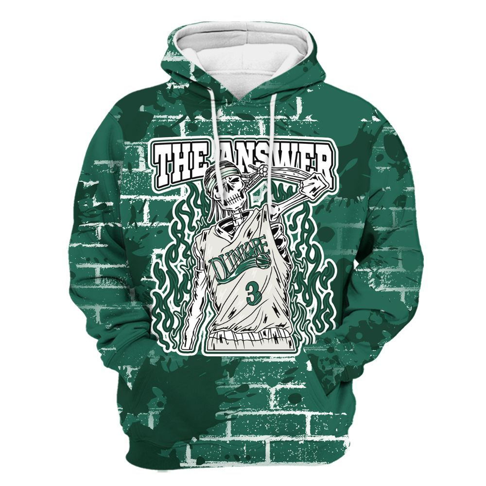 Hoodie To Match Oxidized Green 4s - Allen Answer Skeleton Brick All Over Print