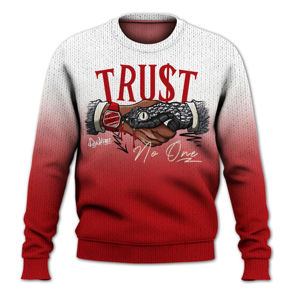 Knitted Sweater To Match Cement Grey 3s - Snake Trust No One Drip
