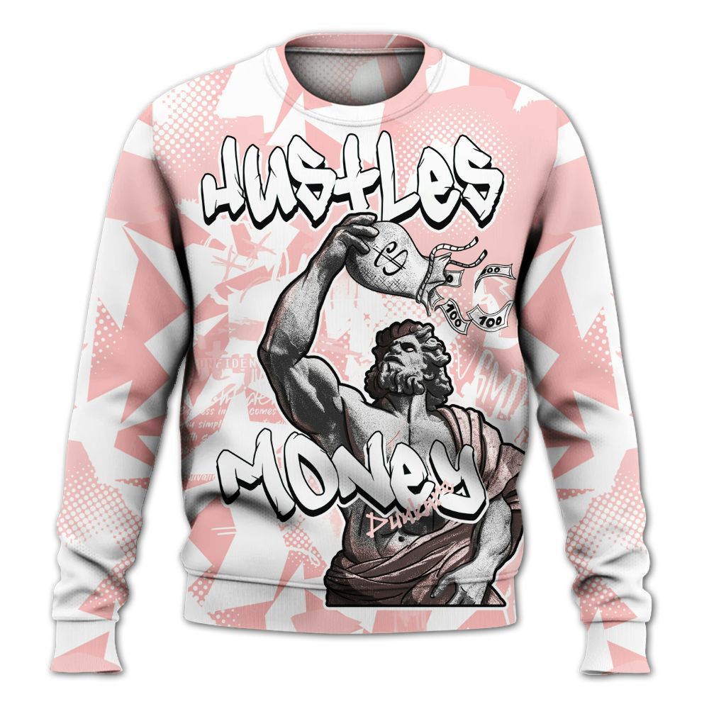 Sweatshirt To Match Low Legend Pink 11s - Huslte Money Retro All Over Print