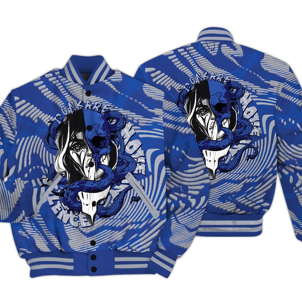 Varsity Jacket To Match Air Foamposite One Royal - Move In Silence Fume Varsity Jacket Unisex
