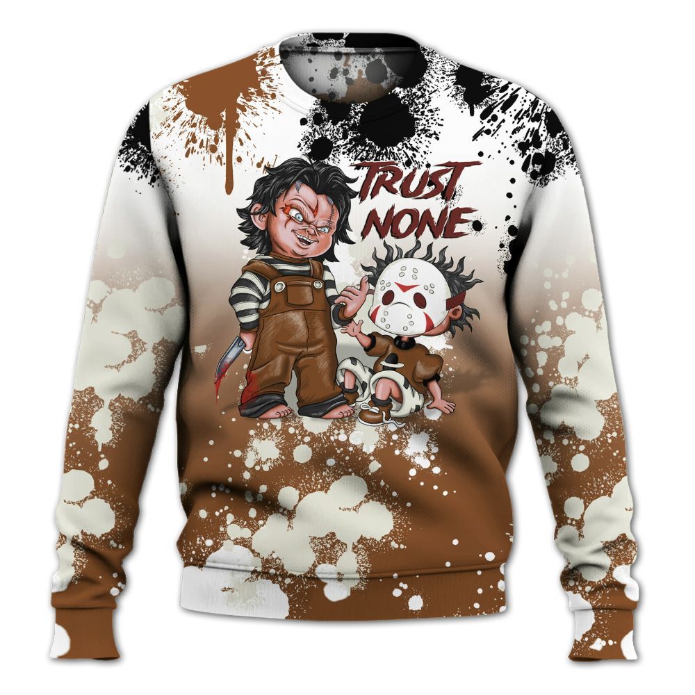 Sweatshirt To Match High OG Love The Game 1s - Trust No One Scary All Over Print