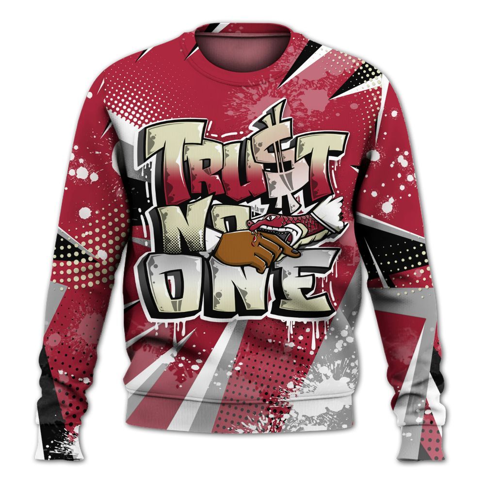 Sweatshirt To Match High OG Chicago Shadow 1s - Trust No One Dripping All Over Print