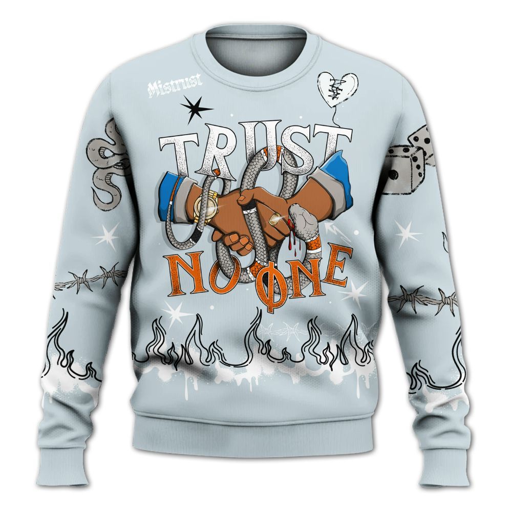 Sweatshirt To Match Retro High OG Alaska 1s - Trust No One Snake-Bite Doodle Crayon All Over Print