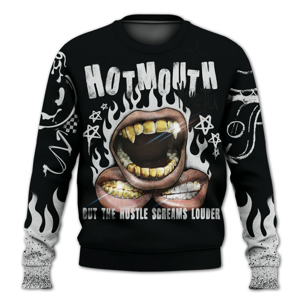 Sweatshirt To Match Mid Space Jam 1s - Mouth Burning Street Style All Over Print