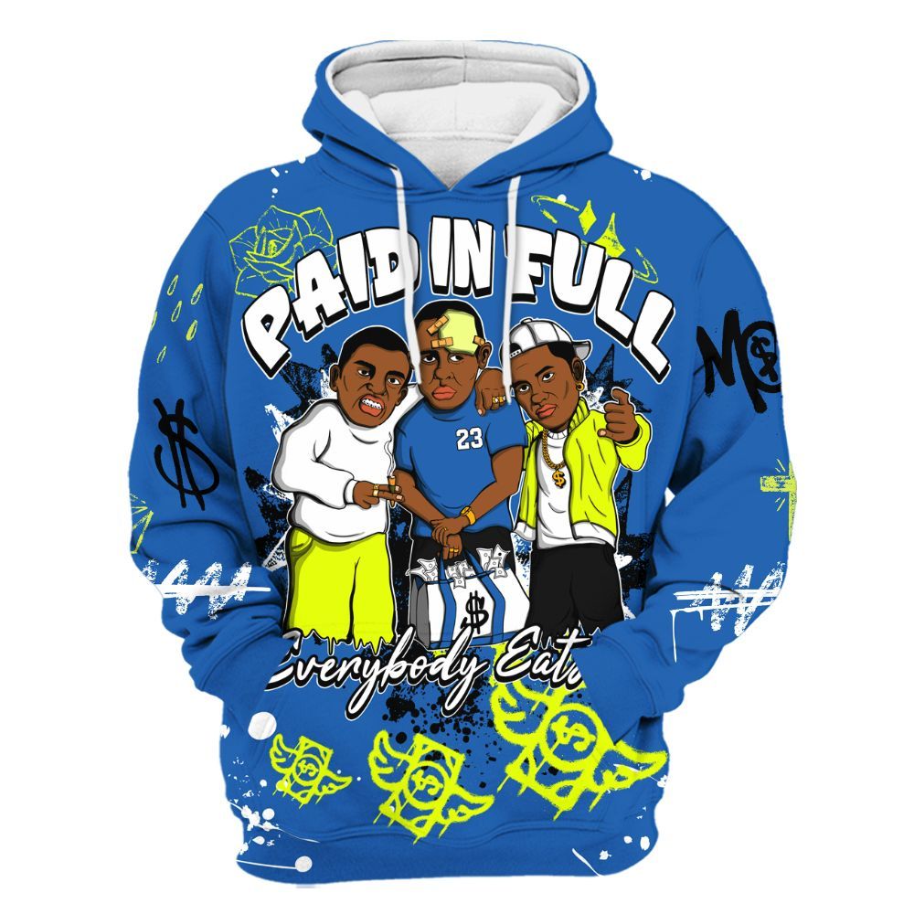 Hoodie To Match Griffey Max 1 Varsity Royal - Everybody Paid In Full Crayon All Over Print