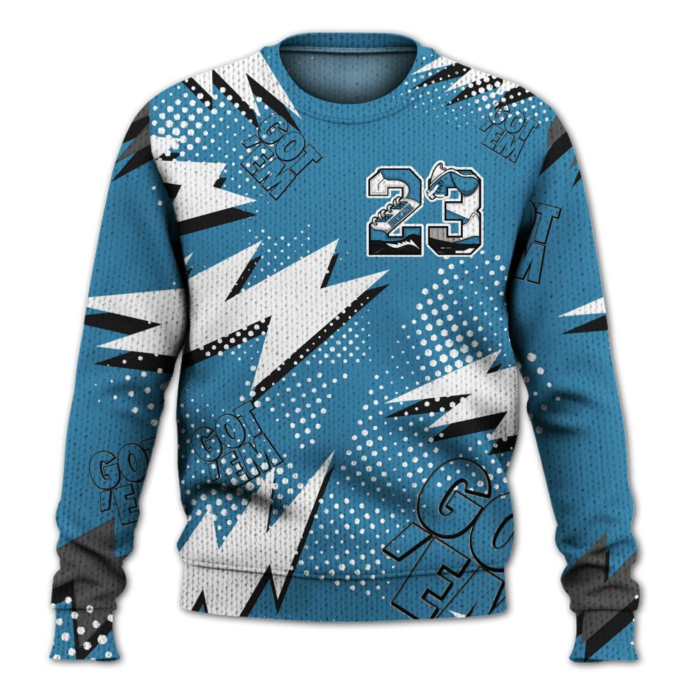 Knitted Sweater To Match High OG UNC Reimagined 1s - Custom Name Number 23 5s