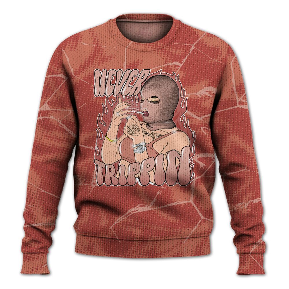 Knitted Sweater To Match Dune Red 13s - Ne'er Trippin' Unique Crack