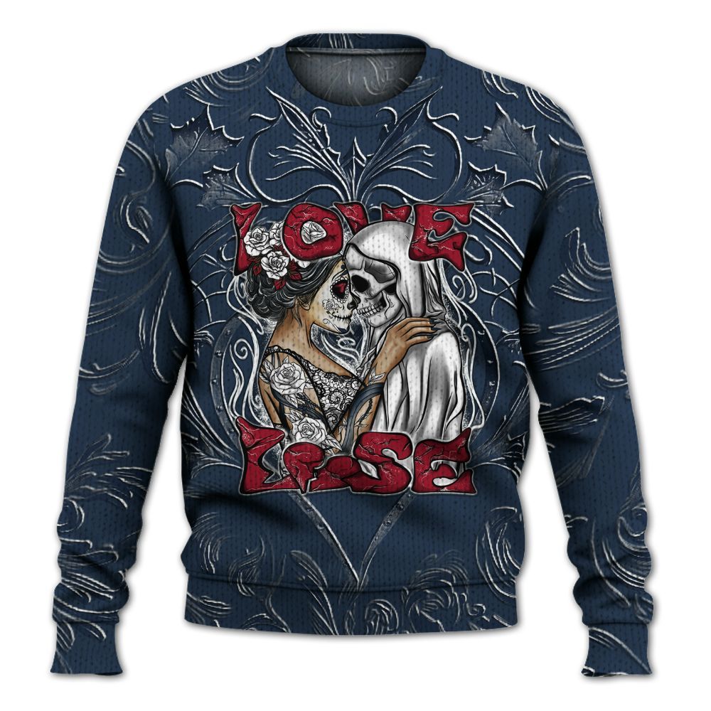 Knitted Sweater To Match White Midnight Navy 6s - Loves Lose Gothic