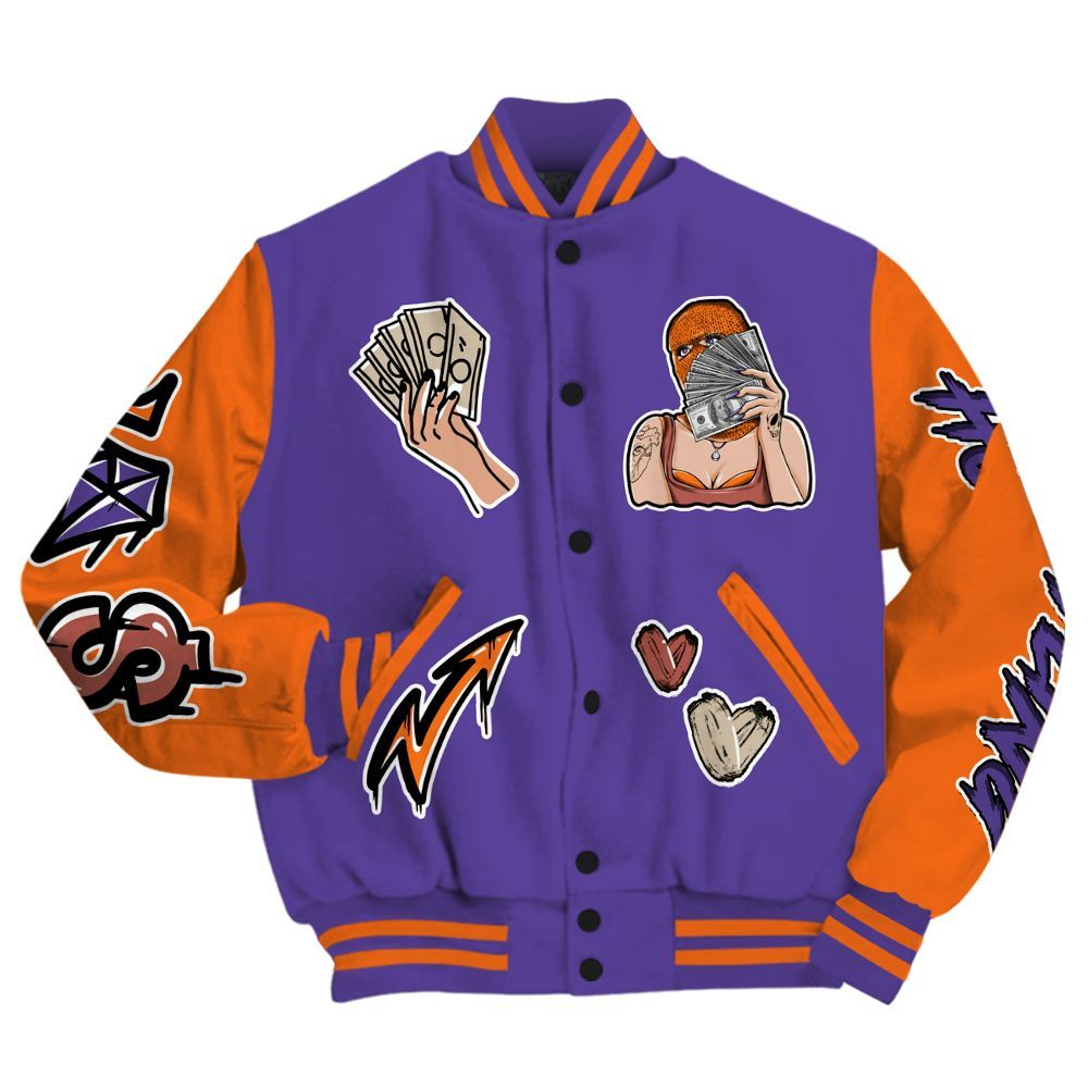 Varsity Jacket To Match Air Max Waffle SP Voltage Purple - Hustling Unique All Over Print