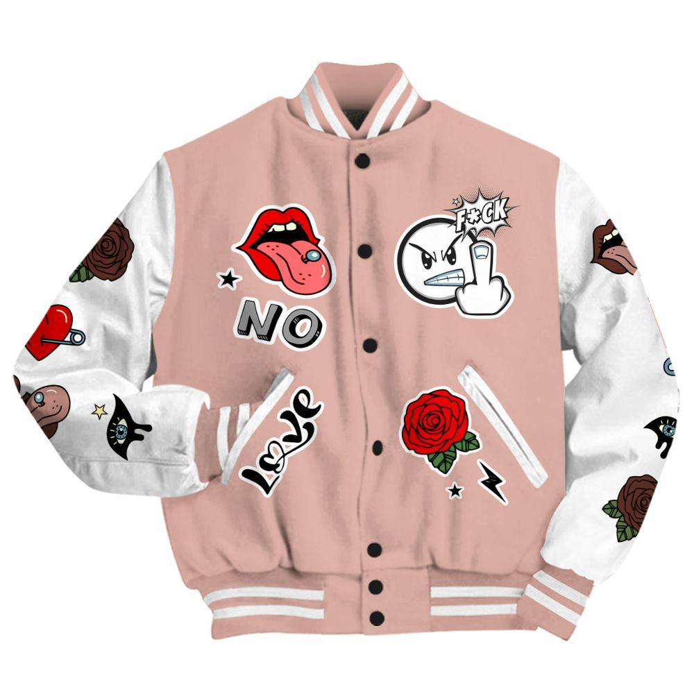 Varsity Jacket To Match Dunk Low Pink Velvet - FK Around Find Out All Over Print
