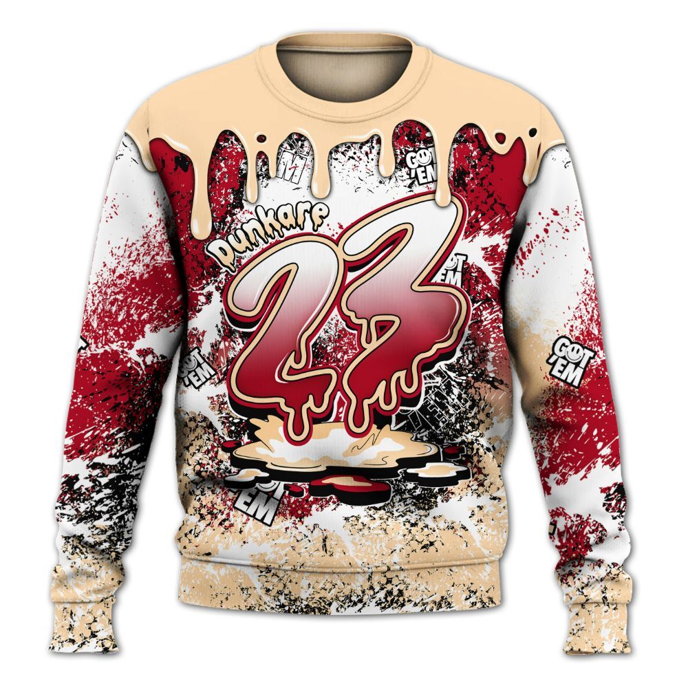 Sweatshirt To Match Retro Pizza GS 4s - Dripping 23 Drip All Over Print