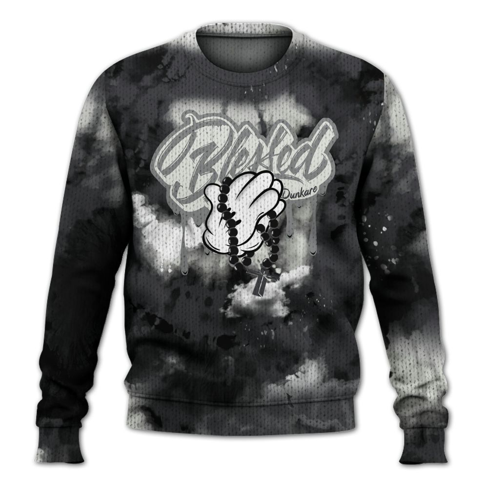 Knitted Sweater To Match Fear 4s - God Blessed Tie Dye