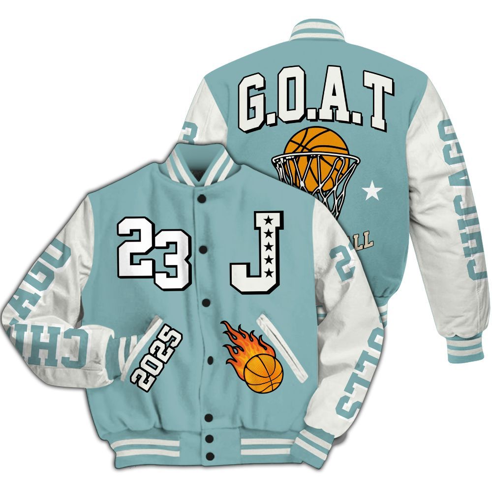 Varsity Jacket To Match Dunk Low Glacier Blue Pale Ivory - Chicago 23 Basketball All Over Print