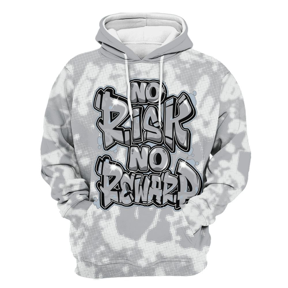 Hoodie To Match Low OG Wolf Grey 1s - No Risks No Reward Street All Over Print