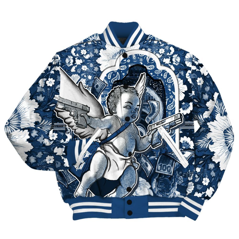 Varsity Jacket To Match High OG Midnight Navy 1s - Angel Money Bag All Over Print