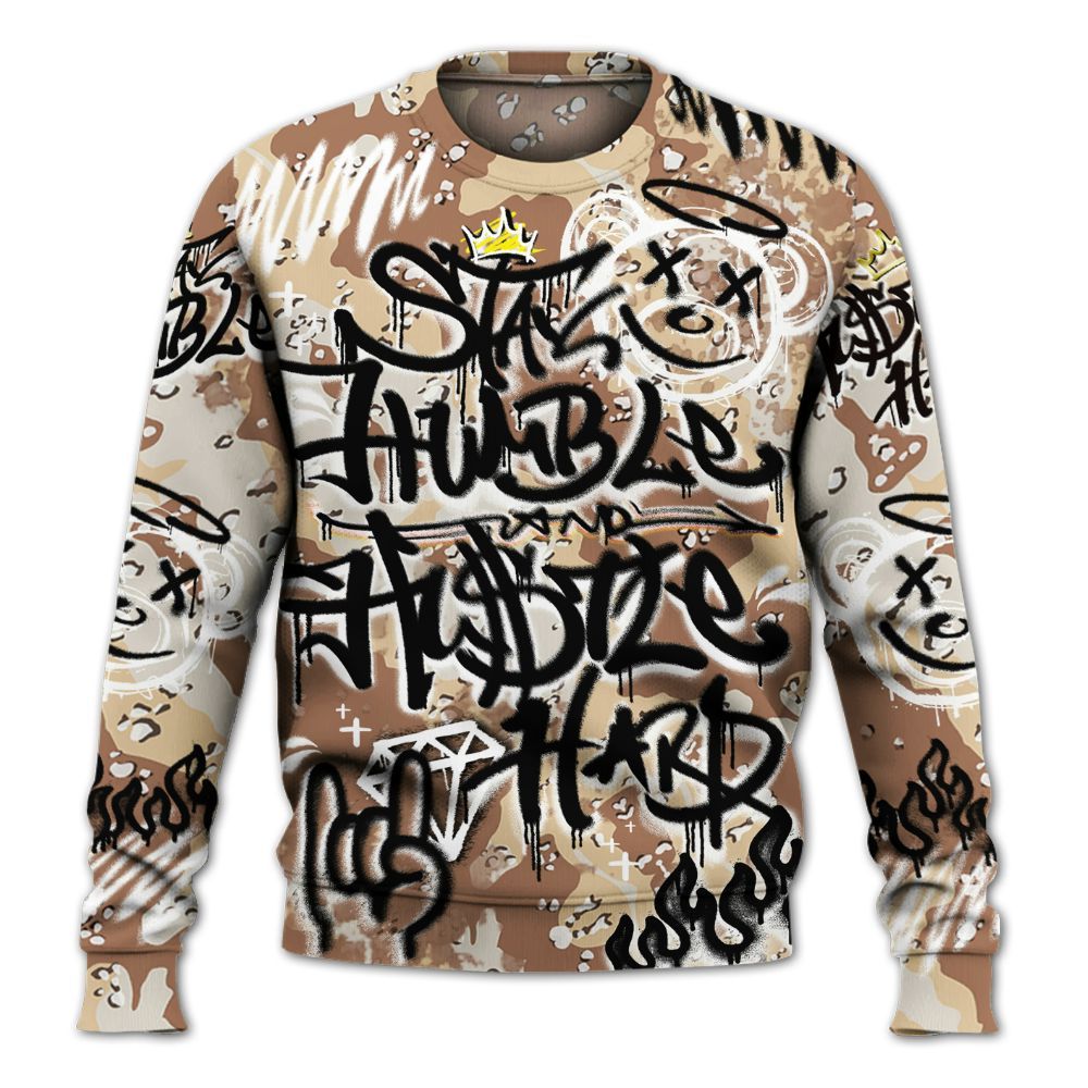 Sweatshirt To Match Desert Camo 3s - Humble Drip Streetwear Graffity All Over Print