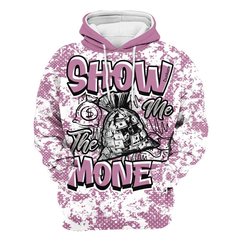 Hoodie To Match Neutral Grey Black White Orchid 4s - Show Me The Money Retro All Over Print