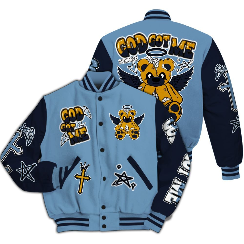 Varsity Jacket To Match High OG First In Flight 1s - Gods Guides Me Bear All Over Print