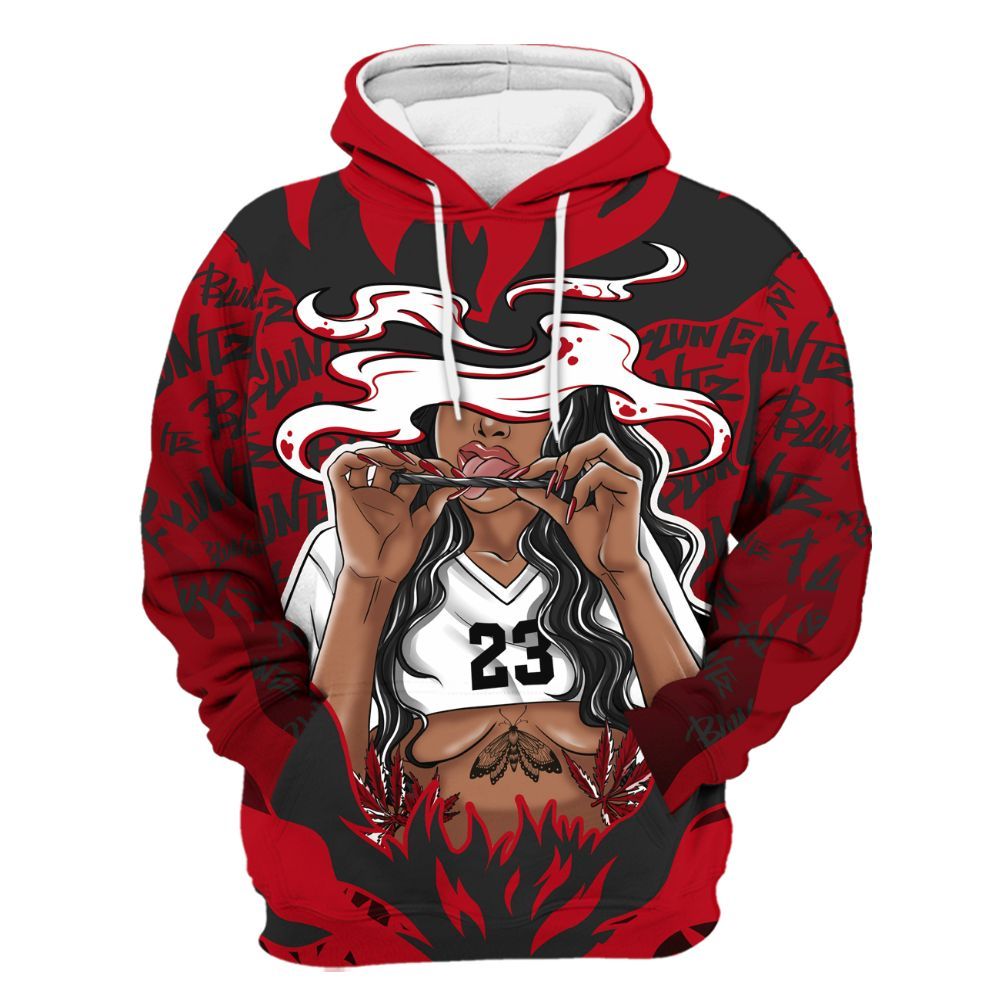 Hoodie To Match Bred Velvet 11s - Bluntz Burnz Graphics All Over Print