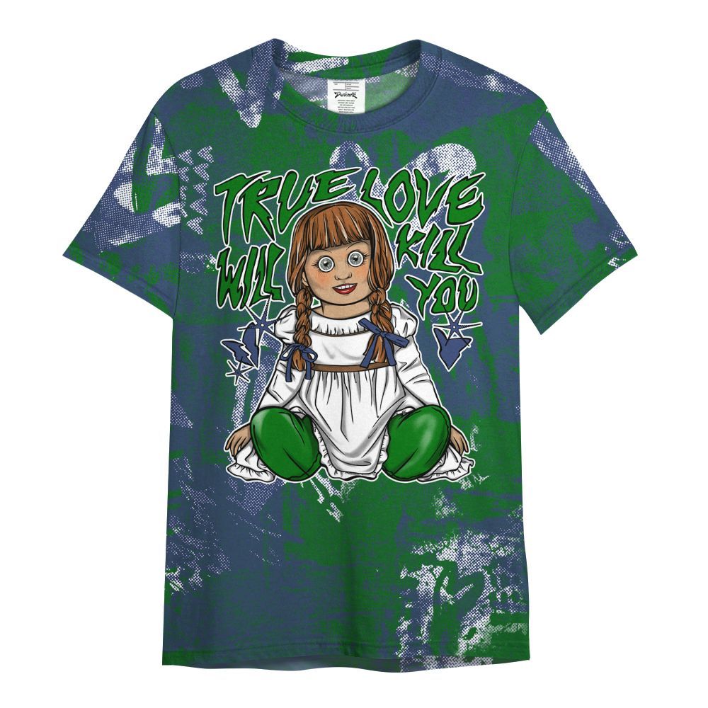 Shirt To Match Midnight Navy 13s - Genuine Loves Bear Heart Grunge All Over Print