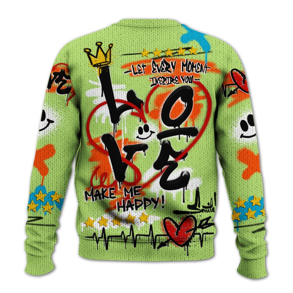 Knitted Sweater To Match Kobe 9 Elite What The - Happy Love Beats Graffiti Streetwear