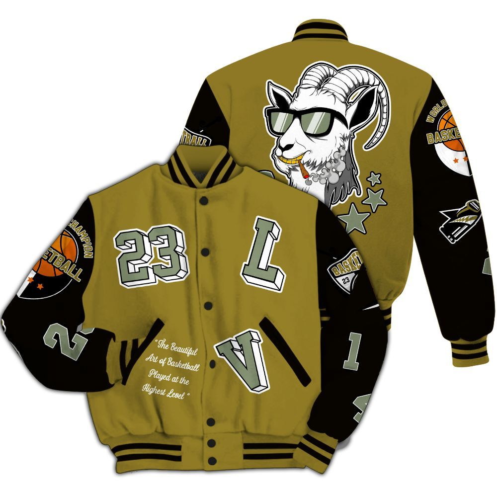 Varsity Jacket To Match Air Flightposite Metallic Gold - The GOAT Got Em Streetwear All Over Print