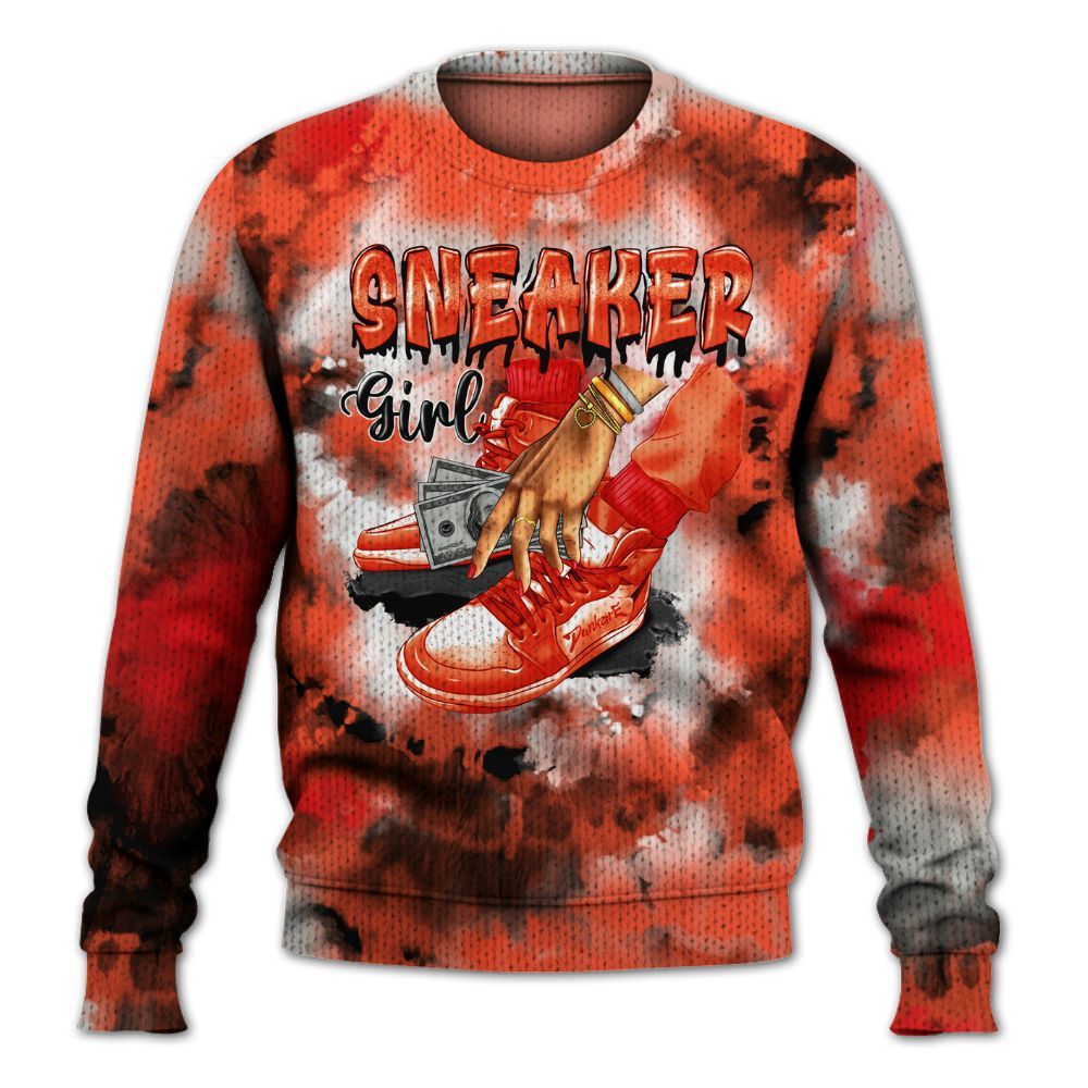 Knitted Sweater To Match Air Max 1 86 Cosmic Clay - SNEAKER Girl Money Drip Tie Dye
