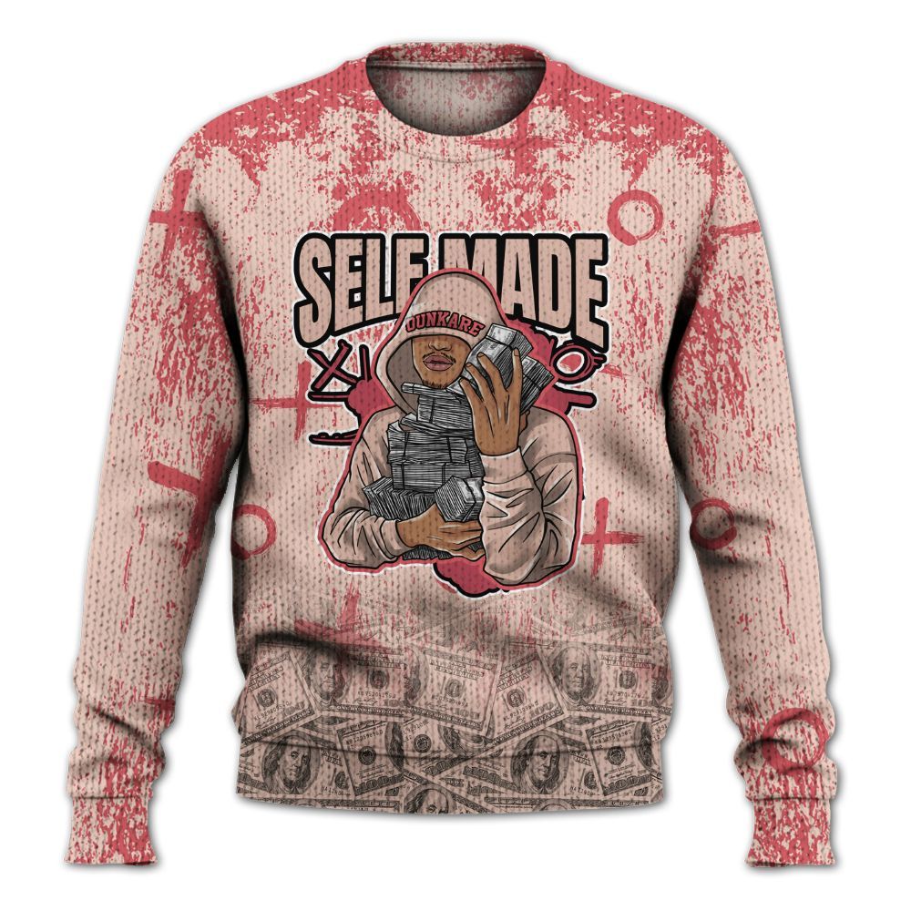 Sweater To Match Washed Coral 2s Shirt - Selfmade Unique Drip Graphic