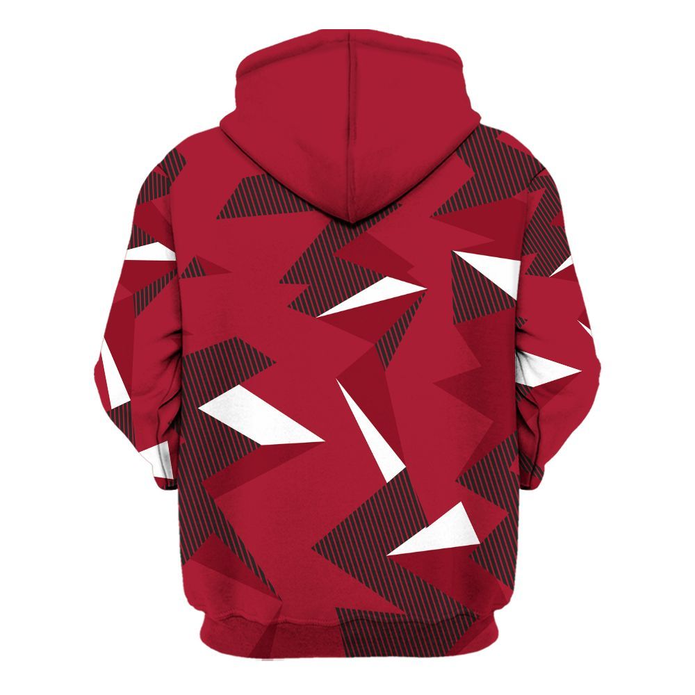 Hoodie To Match High OG Black Toe Reimagined 1s - Geometric Camouflage Pattern All Over Print