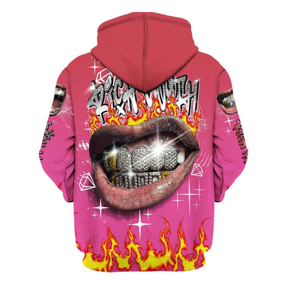 Hoodie To Match KD 4 Aunt Pearl - Rich Mouth Fire Rap Retro 90s All Over Print